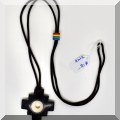 J178. Stone cross necklace with rainbow bead. - $18 